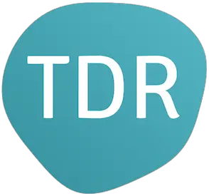 Logo for TradeDutyRefund.com, also known as TDR and #TradeDutyRefund It consists of the text 'TDR' and 'TradeDutyRefund.com' in a bubble shape. The logo is in light blue on white background.